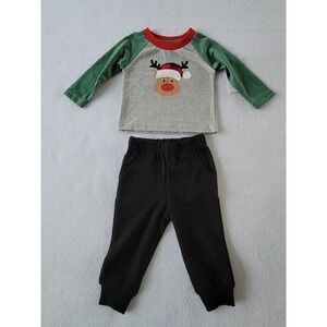 NWT Planet Cotton Christmas Reindeer 2 Piece Set Baby Boys Size Newborn‎ 0-3M